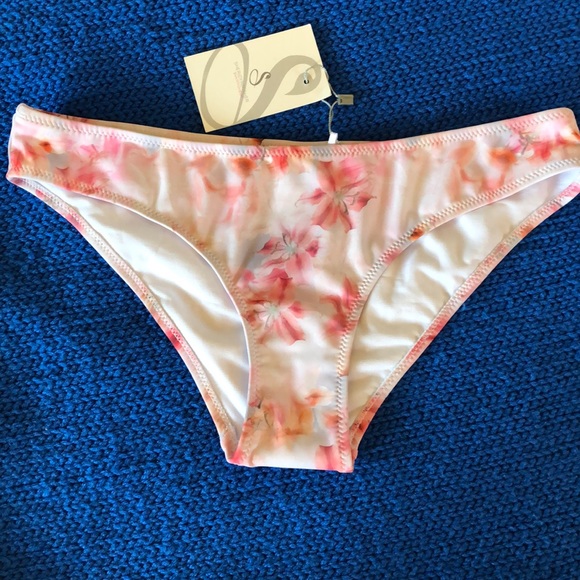 NWT Sheridyn Fisher Pink and Gray Bikini Bottom - Size 10/Large - Picture 1 of 5